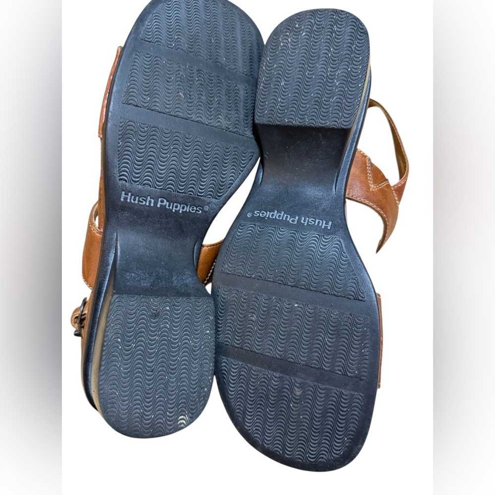 Hush Puppies Brown Leather Sandals - Picture 4 of 13